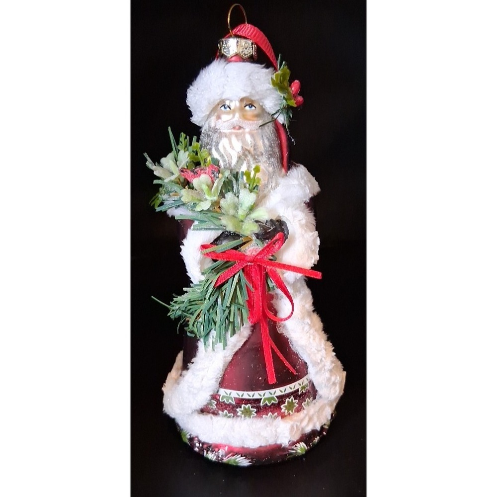 Demdaco Mercantile Collection Blown Glass Santa Claus Ornament New in Box
